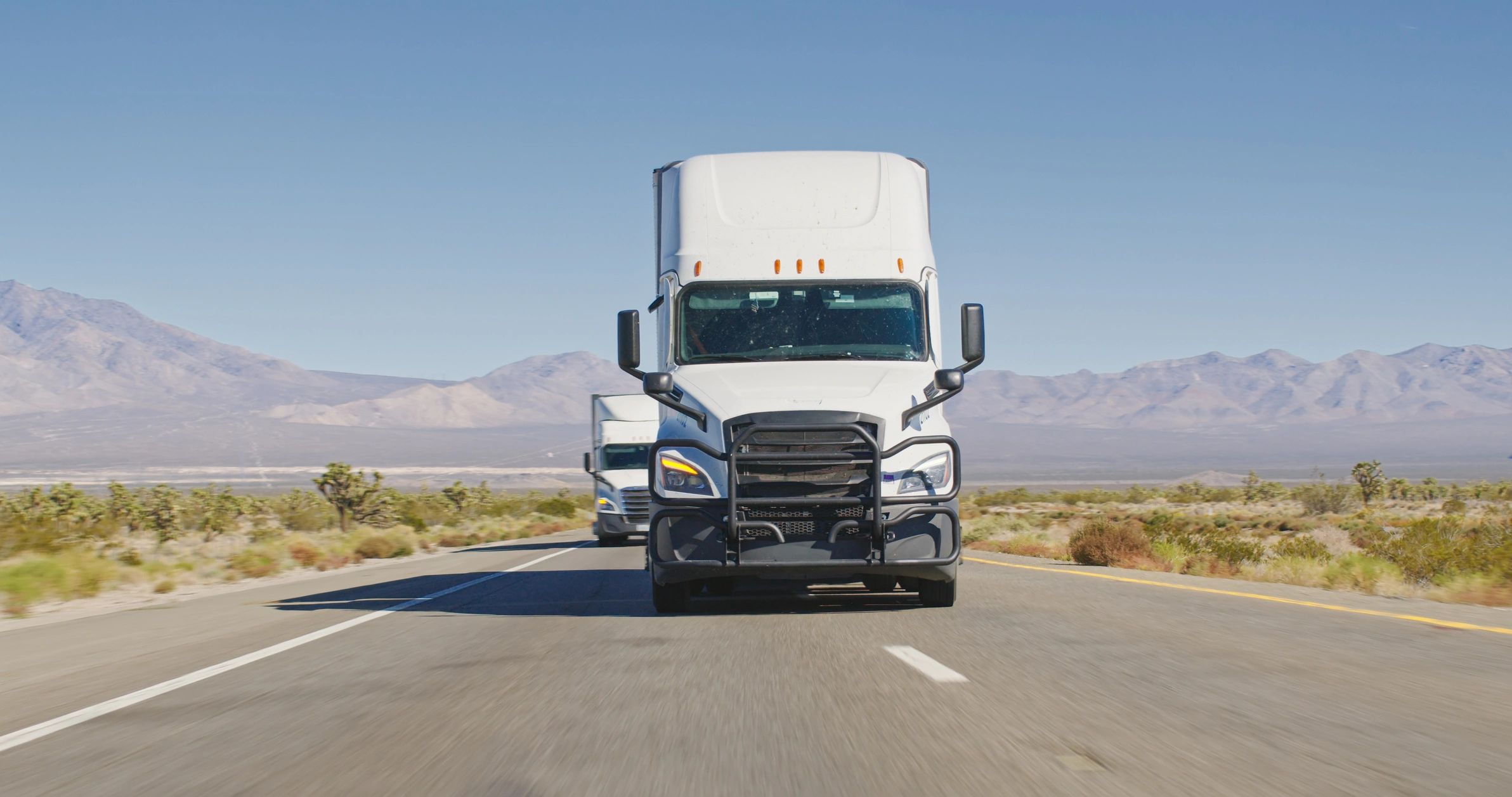 Semi-truck traveling on a freight highway